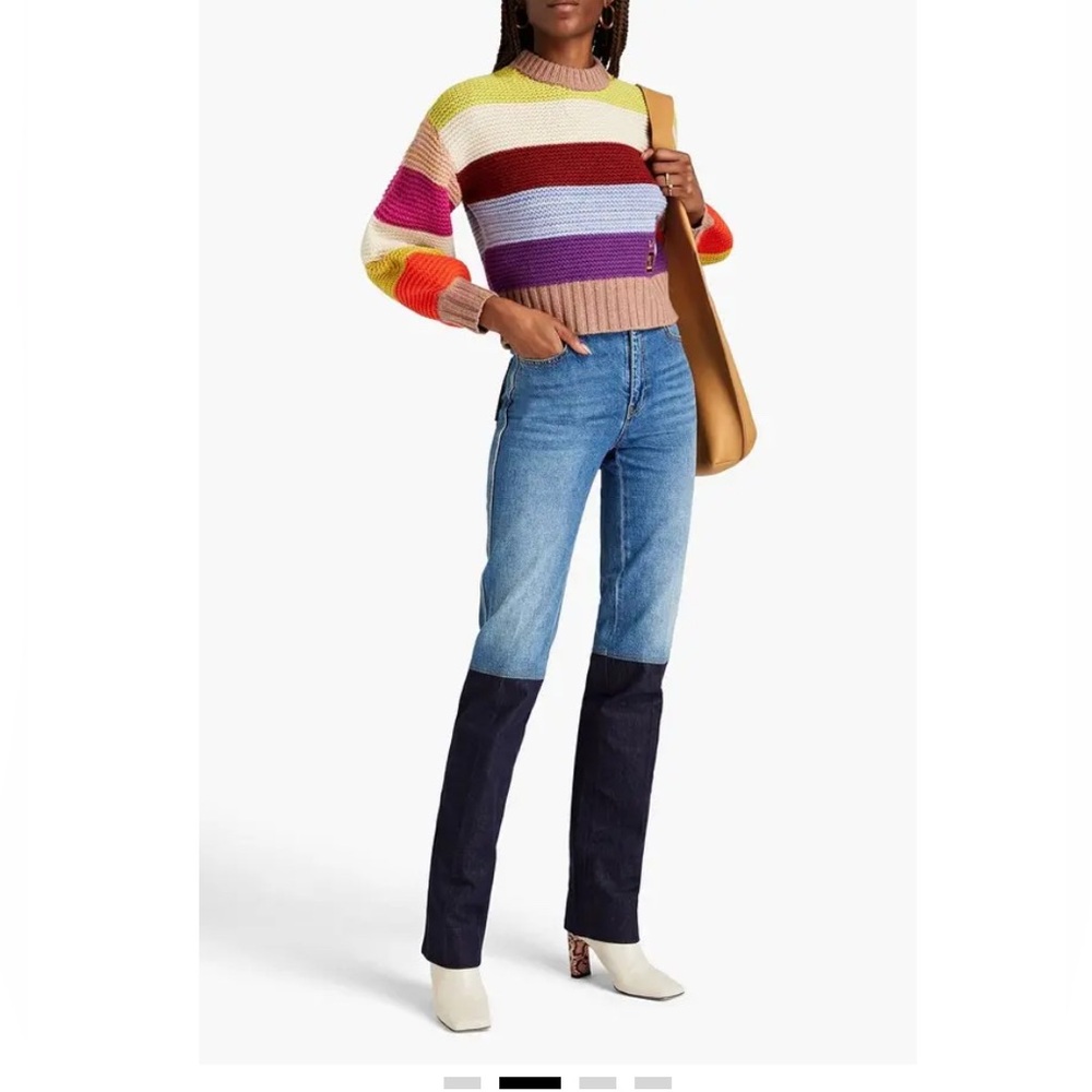 Zimmerman Two-Tone Straight Leg Jeans